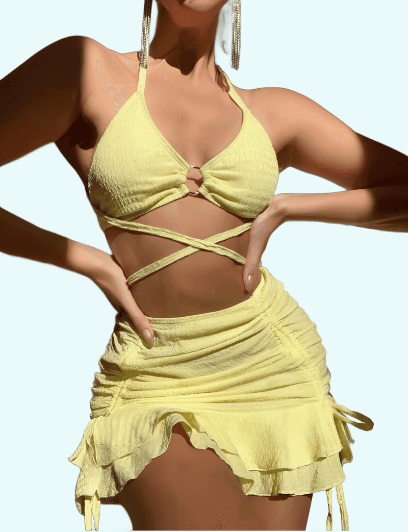 Costume da bagno da spiaggia sexy a tre pezzi