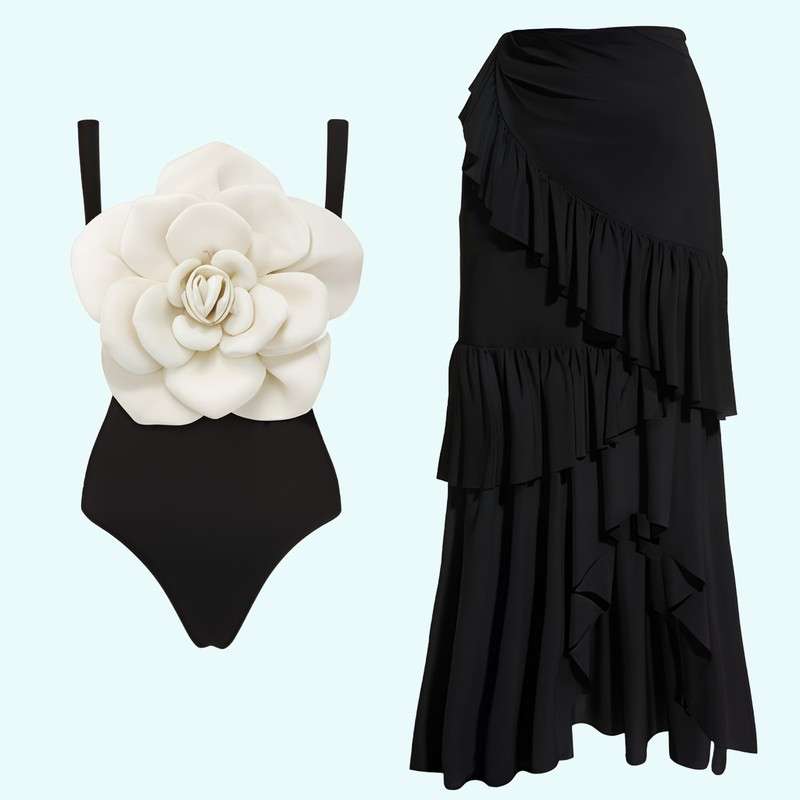 Costume da bagno con grande fiore