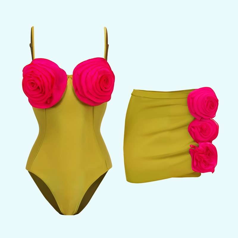 Costume intero costume da bagno bianco floreale