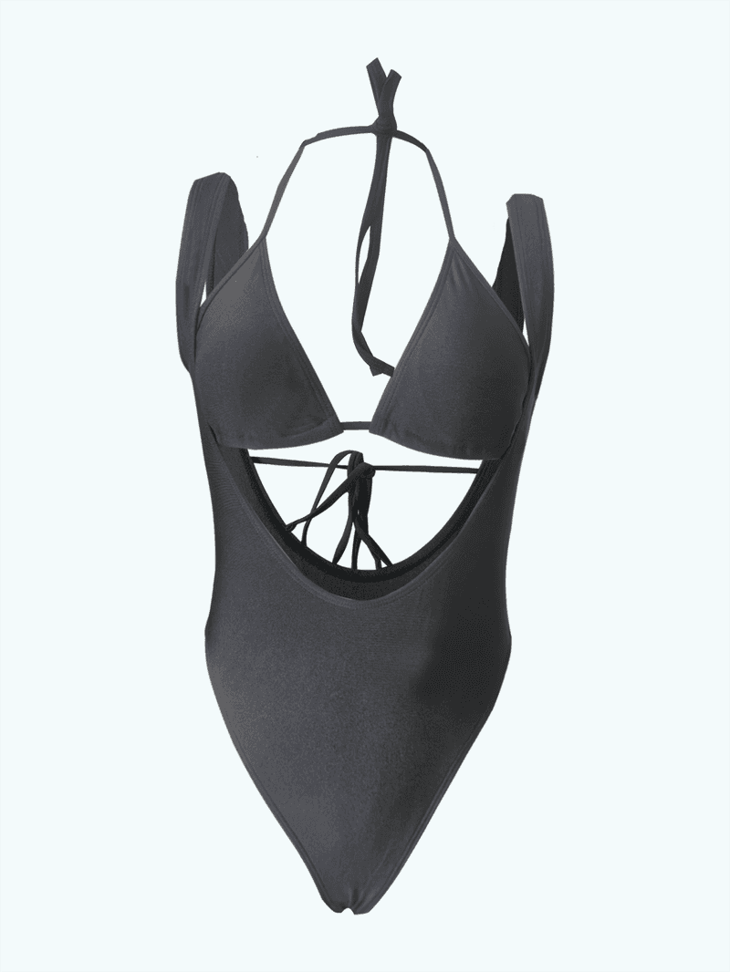 Costume da bagno con spacco nero personalizzato