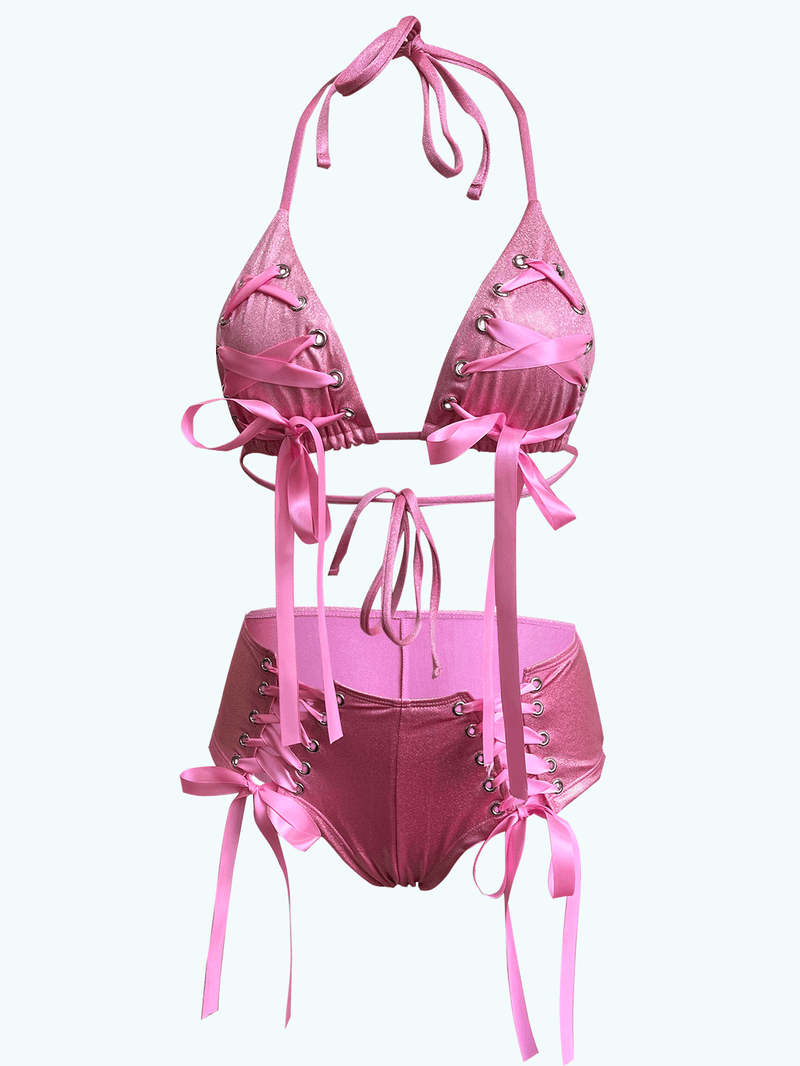 Costume bikini con nastro